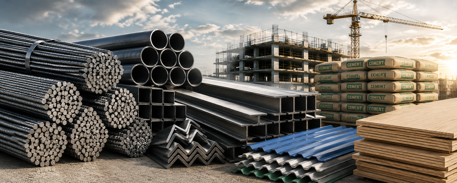 Construction material supplier and structural steel supply in Bangalore